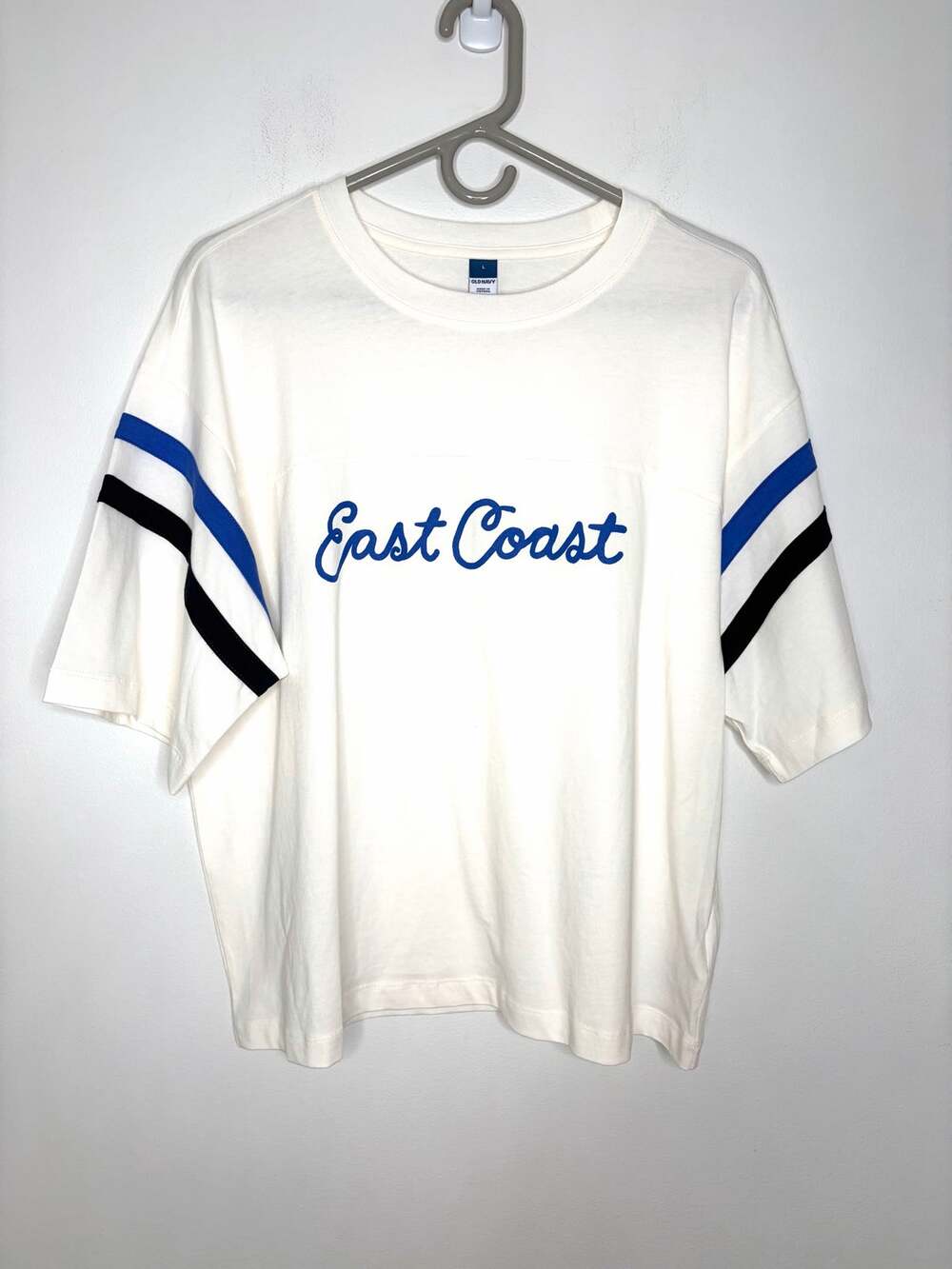 Old Navy "East Coast" Loose Crew Neck T Shirt Women's Sz L Casual Collegiate NWT